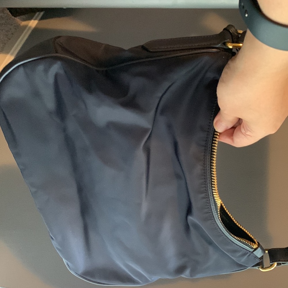 Authentic Prada Nylon Shoulder Bag [Navy Blue Body, Black Straps] - Picture 9 of 15